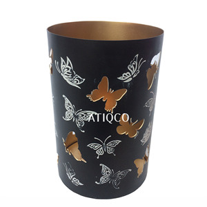 เชิงเทียนเหล็กและทองแดงเชิงเทียนสีเหลืองเสาโลหะสำหรับตกแต่งคริสต์มาสและงานแต่งงานมีไฟ - Product Image 2