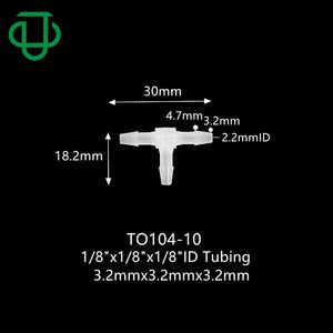 Conector de Manguera en T de Plástico JU Pequeño de 1/<span class=keywords><strong>8</strong></span>\" (<span class=keywords><strong>3</strong></span>.2mm) con Conexión de Espiga, Unión de Tubería de <span class=keywords><strong>3</strong></span> Vías - Product Image 2