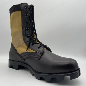 Cxt, mạnh mẽ Grip vulanized cao su đế ngoài khởi động chiến thuật đầy đủ Hạt Da + nylon vải màu nâu sẫm khởi động chiến đấu hsm343 - Product Image 2