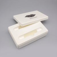 Boîte en pulpe moulée biodégradable avec insert en pulpe, ensemble d'emballages écologiques en papier recyclé pour électronique, bouteilles et cadeaux
