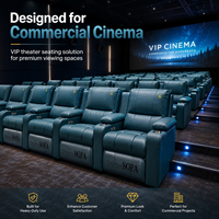 Canapé inclinable de cinéma avec fonction manuelle ou électrique, deux places, port de charge USB, porte-gobelets, usage commercial moderne