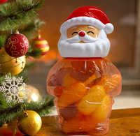 Bocal en plastique PET de 2250 ml pour bonbons et gelée de Noël, motif Père Noël, contenant de Noël