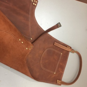 Tablier en cuir véritable à bretelles, vêtement industriel étanche à l'huile, avec poches d'outils pour tous Types de travail, sangle réglable - Product Image 4