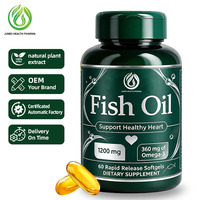 Huile de poisson OEM ODM 1200 mg 360 mg Oméga 3 60 gélules à libération rapide 100% naturelles Soutien cardiaque sain EPA DHA Compléments alimentaires