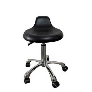 <b>Adjustable</b> Professional Hydraulic Pump Salon <b>Stool</b> PU Leather Seat Stainless Steel Base 360 Degree Rotation Reclining Durable - Product Image 1