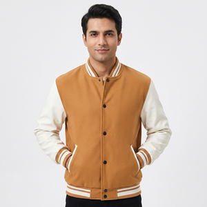 Factory College Varsity Jacket for <b>Men</b> Soft Comfortable Breathable Fabric 100% Cotton Latest Design Baseball Varsity Jacket - Product Image 1