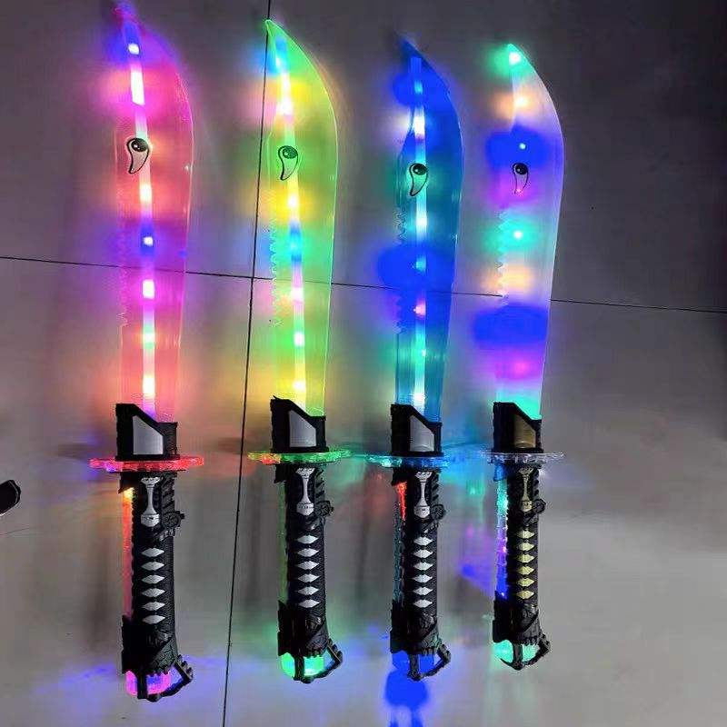 Couteau requin lumineux musical coloré noir