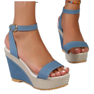 Nouvelles sandales d'été 2023 pour femme à talons hauts, à bride en T, légères, grandes tailles 35-42, à semelle épaisse, style féerique, version coréenne - Product Image 1