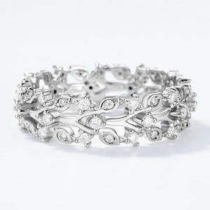 Elegante <span class=keywords><strong>Anello</strong></span> con Albero <span class=keywords><strong>della</strong></span> <span class=keywords><strong>Vita</strong></span> in Moissanite, <span class=keywords><strong>Argento</strong></span> Sterling 925 Placcato Rodio, Gioiello per Matrimonio e Fidanzamento per Donne - Product Image 2