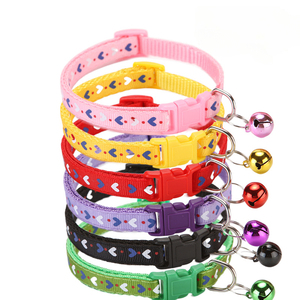 Collar ajustable de poliéster para perros, gatitos y gatos, campana de flecha de amor, Correa impermeable, cinta para perros pequeños, accesorios para gatitos, suministros - Product Image 1