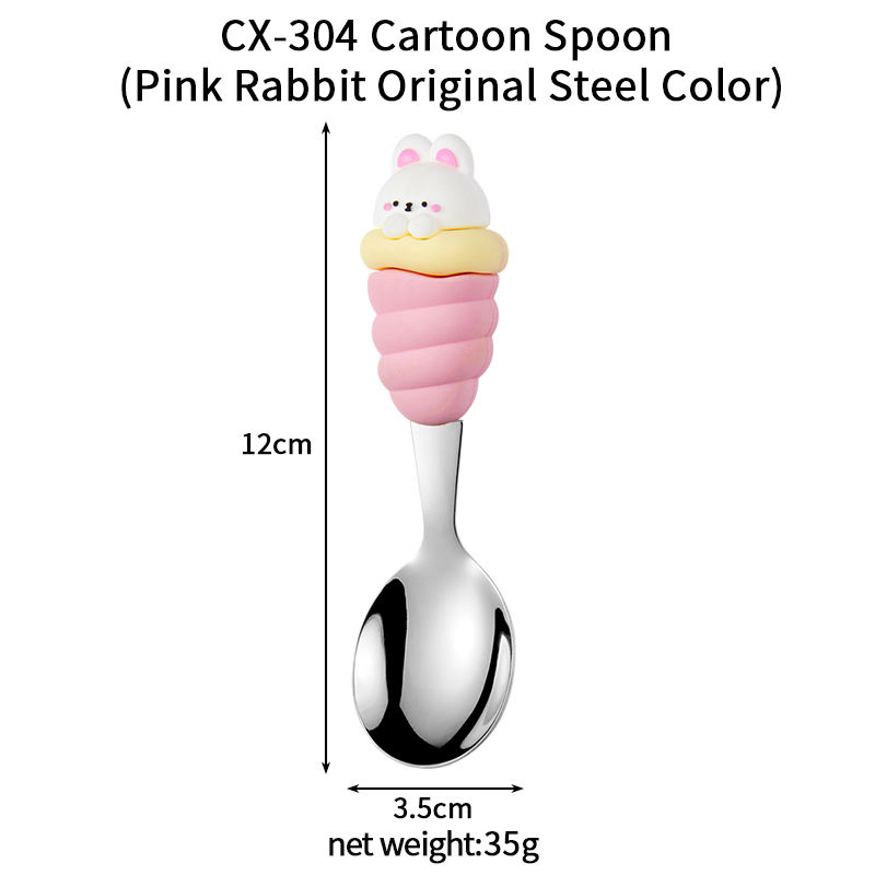 304 Children's Table Spoon (Pink Rabbit)