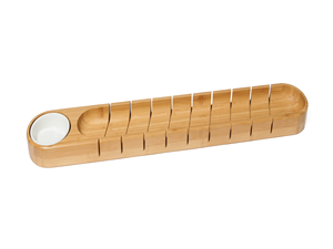 <span class=keywords><strong>Tabla</strong></span> <span class=keywords><strong>de</strong></span> servir <span class=keywords><strong>de</strong></span> bambú QM para baguettes con ranuras para salsa y guías <span class=keywords><strong>de</strong></span> corte, bandeja larga para <span class=keywords><strong>cortar</strong></span> pan francés, apta para alimentos, 3.8cm <span class=keywords><strong>de</strong></span> grosor - Product Image 1