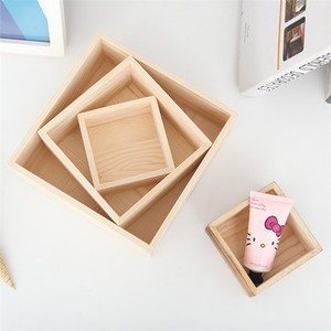 Caja de Almacenamiento de Madera Maciza con Tapa Abierta, Organizador de Escritorio Rectangular, Tamaño Personalizable, Embalaje General - Product Image 4