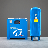 Compresseur d'air industriel à vis 7,5 kW 10 CV avec réservoir de 1 m³, 0,8 MPa 116 PSI 25 CFM en stock pour atelier et garage