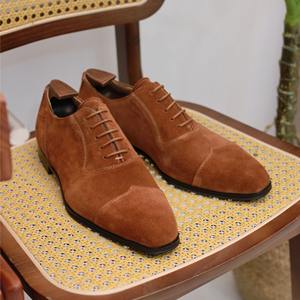 Zapatos Brogue Británicos Hechos a Mano para Hombre, Calzado de Fiesta con Punta en Pico, Cordones, Antideslizantes, Ligeros y Transpirables - Product Image 1