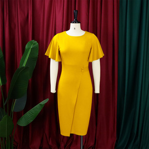 Abito professionale <span class=keywords><strong>da</strong></span> ufficio a manica corta aderente elegante <span class=keywords><strong>da</strong></span> lavoro Casual aderente <span class=keywords><strong>da</strong></span> lavoro formale per la taglia estiva <span class=keywords><strong>XL</strong></span> - Product Image 6