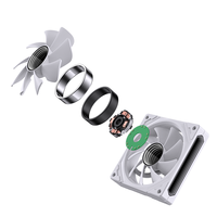 Ventilador de Refrigeración AntarcChill Grande de 120 mm RGB ARGB, Enfriador de CPU Silencioso de Bajo Precio para Caja de PC, Disipador de Calor de Plástico Colorido con LED
