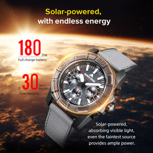 Reloj Deportivo para Hombre DF NORTH EDGE BLAZE, Nuevo, para Exteriores, con Carga Solar, Cronógrafo, Resistente al Agua 5ATM, Calendario, Luz Nocturna - Product Image 5