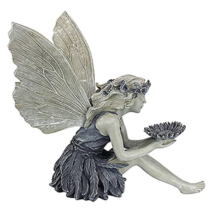 Nouvel Ornement de Jardin Extérieur Transfrontalier : Mangeoire à Oiseaux en Résine Fée Fleurie avec Statue Fille Ange pour Décorations de Noël - Product Image 4