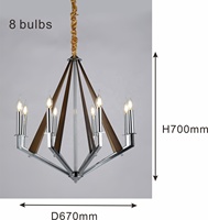 Lustres à bougies chromées classiques Luminaire de plafond à 6 lumières Lustre de ferme E14 Ampoule Lampes suspendues industrielles rustiques