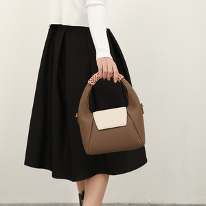 Hot Sale Vintage Contrasting Color Purses Vegan Leather Dumpling Handbags Mini Tote Women Armpit <strong>Bag</strong> Flap Hand <strong>Bags</strong>
