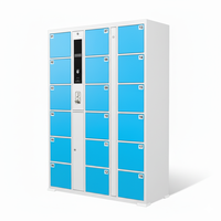Casier intelligent sécurisé assemblé avec lecteur d'empreintes digitales, code PIN, carte à puce, reconnaissance faciale pour un stockage sécurisé à accès multiple