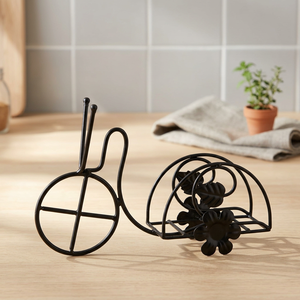 Porta Servilletas de Metal Negro Vintage con Diseño Floral Decorativo y Forma de Bicicleta para Mesa de Comedor o Cocina - Product Image 5