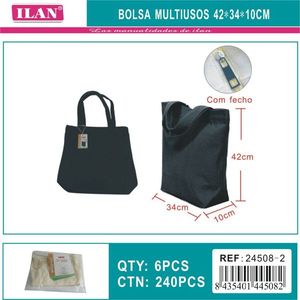 Borsa in tela multiuso Iln 42x34x10 cm con cerniera casual per quattro stagioni - Product Image 1