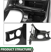 Kit de façade de tableau de bord pour autoradio double DIN compatible avec Chevrolet Corvette C5 1997-2004 10407815 Fibre de carbone noire