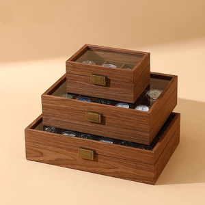 Boîte de rangement pour montres en noyer rétro, écologique, en matériaux recyclés, grande capacité, anti-poussière, pour montres <span class=keywords><strong>CASIO</strong></span> - Product Image 3