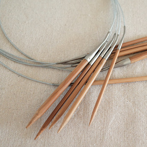 Aiguilles à tricoter circulaires de 80 cm de long, en bambou et en fil d'acier carbonisé, design minimaliste, aiguilles à tricoter à la main pour pulls, fabrication Anhui - Product Image 4