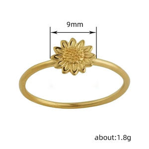 Anello Floreale H268 Placcato Oro 18K in Lega, Regalo Unisex, Anelli alla Moda - Product Image 5