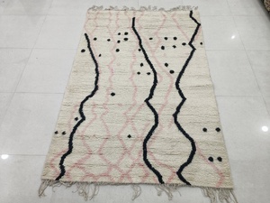 Authentic Moroccan Handwoven Wool Silk Area Rug Set with Square Floor Cushions – Custom Geometric Soft Durable Unique <b>Carpet</b> - Product Image 3