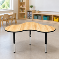 Table de classe collaborative moderne en forme de nuage, bord en PU coloré, hauteur réglable, écologique, pour écoles et hôtels