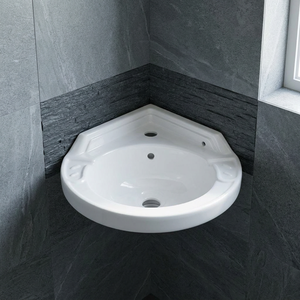 Hotel home pedestal basin wash hand basin with free standing sink bathroom ceramic single hole hotel WC bathroom - Product Image 2