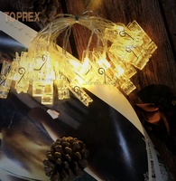 TOPREX – guirlande lumineuse décorative d'intérieur, 10LED, 20LED, 3aa, avec batterie, Clip Photo