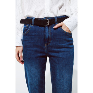 Vaqueros Mum Jean en lavado medio con dobladillo plegado - Product Image 3