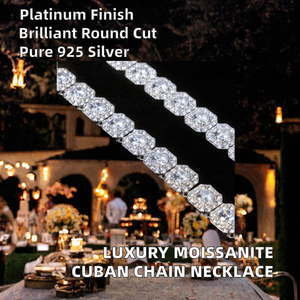 สร้อยคอคิวบันหรูหรา Luxira Jewels ขนาด 6 มม. ชุบแพลตตินัม เงินสเตอร์ลิง ประดับโมอิสซาไนต์ ทรงร็อคชูการ์ ตัดแบบฮิปฮอป ได้รับการรับรองจาก GRA - Product Image 2