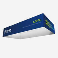 Bannière de plafond carrée en tissu tendu imprimée sur mesure, bannière suspendue pour événements, salons professionnels, signalisation d'affichage