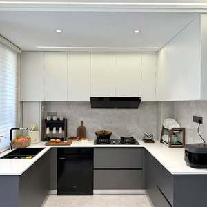 Meuble de cuisine moderne et minimaliste sur mesure 2025 avec base d'évier, écologique pour appartement - Product Image 4