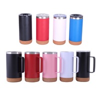 Tasse à café, bière ou eau en acier inoxydable 304 de 320 ml avec fond en bois et poignée, pour sublimation