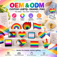 Épingles de revers en émail brillant avec drapeau cœur arc-en-ciel, finition artisanale exquise, bord métallique lisse, attache papillon sécurisée, épingles en émail LGBTQ+