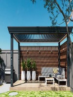 Pergola en aluminium imperméable pour piscine avec rideaux latéraux et moustiquaire, pergola de patio extérieure