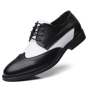 Men's New Creative Trendy Casual Wedding Leather Shoes Formal Business Low-Top Pointed Toe Style with <strong>Brogue</strong> Pattern - Product Image 3