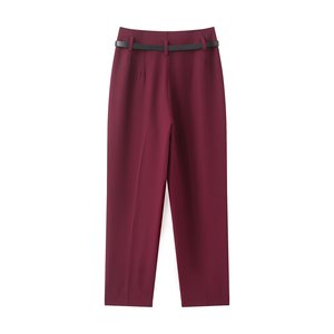 2025 autunno donna nuova moda <span class=keywords><strong>cintura</strong></span> casual decorata <span class=keywords><strong>con</strong></span> <span class=keywords><strong>pantaloni</strong></span> dritti retrò donna chic cerniera decorata <span class=keywords><strong>con</strong></span> <span class=keywords><strong>pantaloni</strong></span> slim. - Product Image 2