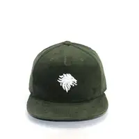 Topi Kepala Besar Topi Kepala Singa Korduroi Hijau Militer Kustom Topi Kepala Besar Bordir