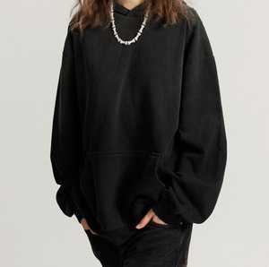 Felpa Pronta per la Spedizione Senza Logo Oversize Argento e Grigio Stile Y2K con Tasca Nascosta in Spugna Francese per Uomo - Product Image 3