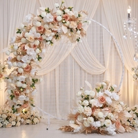 Décorations de mariage, arrangements floraux artificiels, arche florale pour support de toile de fond ronde et cadre d'arche circulaire
