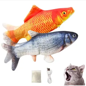 Usb 3d لينة تتحرك الإلكترونية الأسماك ل القط لعبة ، القط لعبة على شكل سمكة