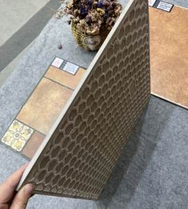 Piastrelle da Parete <span class=keywords><strong>in</strong></span> Terracotta Rossa 400x400, Effetto Parquet Moderno, Opache e Antiscivolo per Rivestimenti Interni - Product Image 6